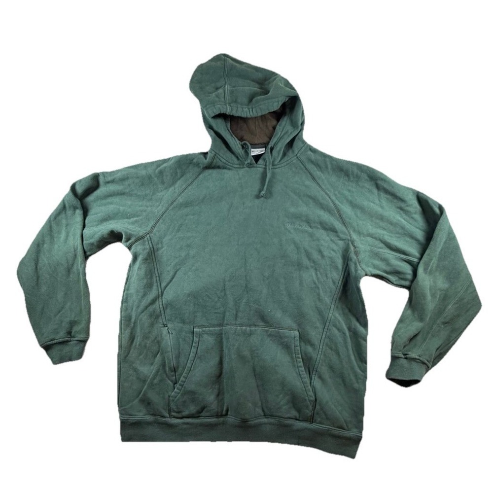 VTG Columbia Men Hoodie Green Sweatshirt Men's XL Cotton Kangaroo Pocket